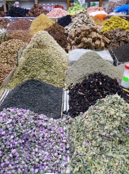 Épices Vendre Dans Étal Marché Maroc — Photo