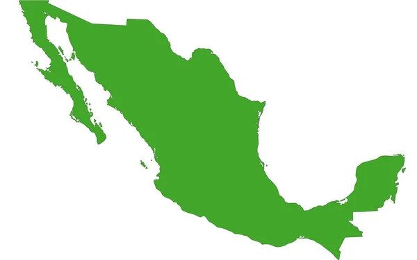 Map Mexico Filled Green Color Stock Image