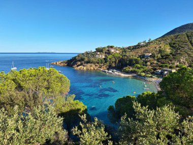 Giglio Adası 'ndaki Cannelle Sahili. Toskana, İtalya