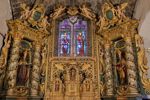 Nevache Southern Alps France October 2022 Magnificent Baroque Altarpiece Carved — 图库照片