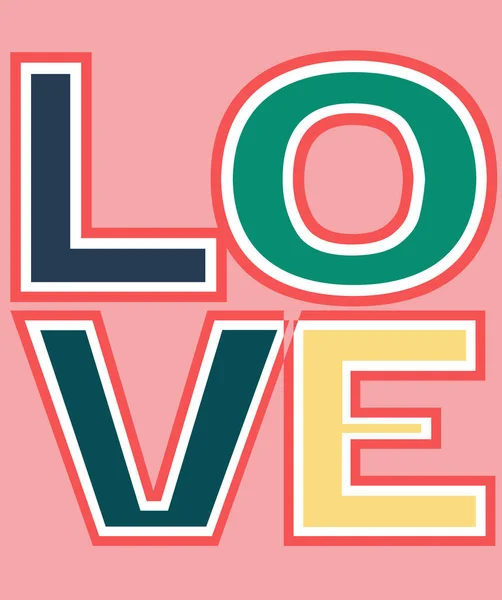 Красочные Буквы Написания Слова Любовь Розовом Фоне — стоковое фото