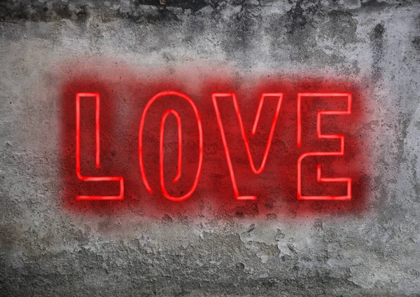 コンクリートの壁に愛のサイン — ストック写真