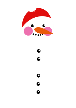 Mavi arka planda kırmızı şapkalı kardan adam.