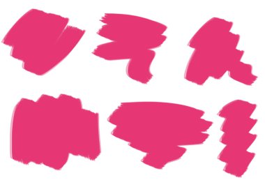 Beyaz arka planda izole edilmiş pembe fırça darbeleri. resimleme.