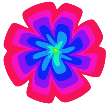 Beyaz arka planda renkli bir hippi çiçeği. Tasarımın için illüstrasyon.