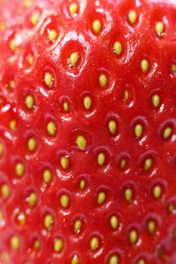 Taze kırmızı çileklerin makro fotoğrafı