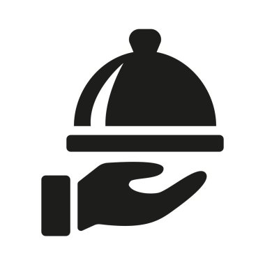 Serving food icon on white background. Vector illustration
