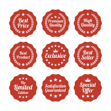 Set of flat labels on white background. Vector illustration