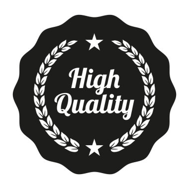 Hiqh quality label on white background. Vector illustration