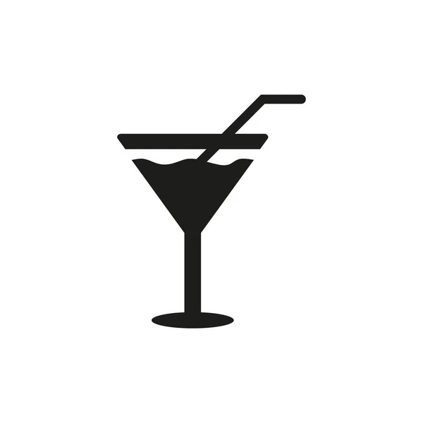 Cocktail Icône Plate Sur Fond Blanc Illustration Vectorielle — Image vectorielle