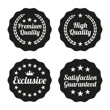 Set of flat labels on white background. Vector illustration