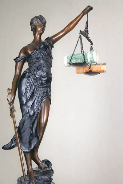 Statue Déesse Justice Thématique Avec Argent Sur Libra Concept Anarchie — Photo