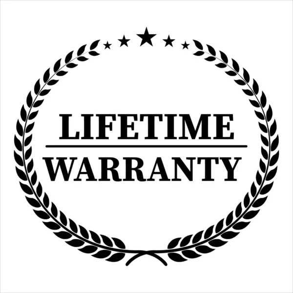 Lifetime Warranty Logo Black White Style Star Vector Illustration Ilustración de stock