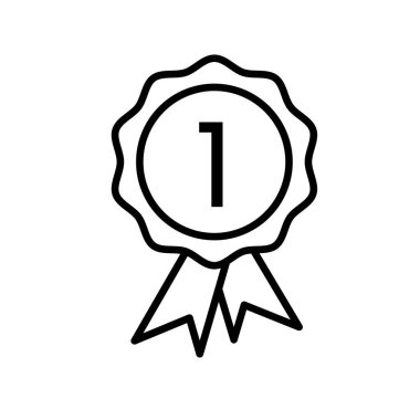 Black thin line award medal icon,symbol about business, financial and industrial work