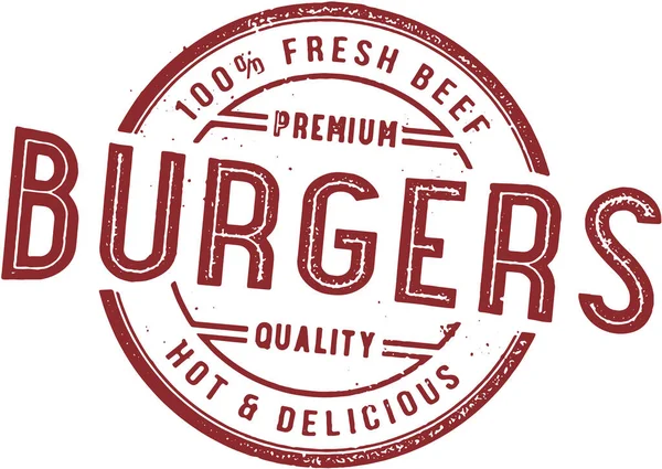 Premium Hamburgery Restauracja Pieczęć — Wektor stockowy