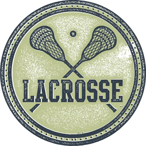 Vintage Lacrosse Sport Stamp Design — Stock Vector
