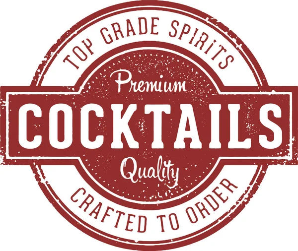Premium Cocktail Λίστα Σχεδιασμός Σφραγίδα — Διανυσματικό Αρχείο