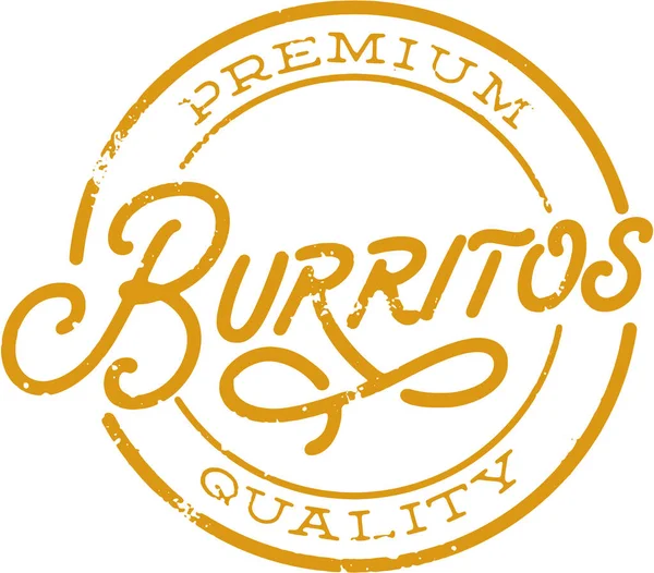 Burritos Premium Timbre Alimentaire Mexicain — Image vectorielle