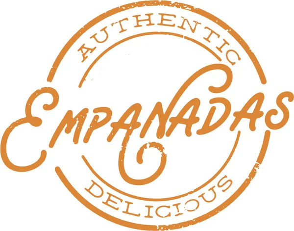 Authentieke Empanada Latijns Keuken Rubber Stempel — Stockvector