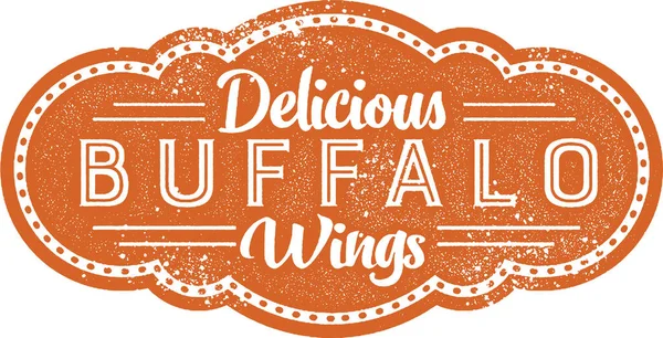 Heerlijke Buffalo Wings Vintage Sign — Stockvector