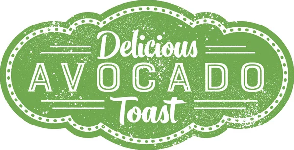 Heerlijke Avocado Toast Ontbijt Teken — Stockvector