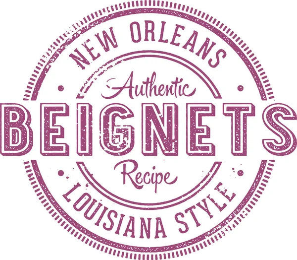 New Orleans Vintage Beignets Ristorante — Vettoriale Stock