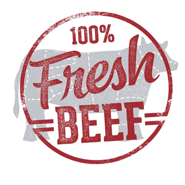 100 Νωπό Βόειο Κρέας Ελαστικό Σφραγίδα — Διανυσματικό Αρχείο