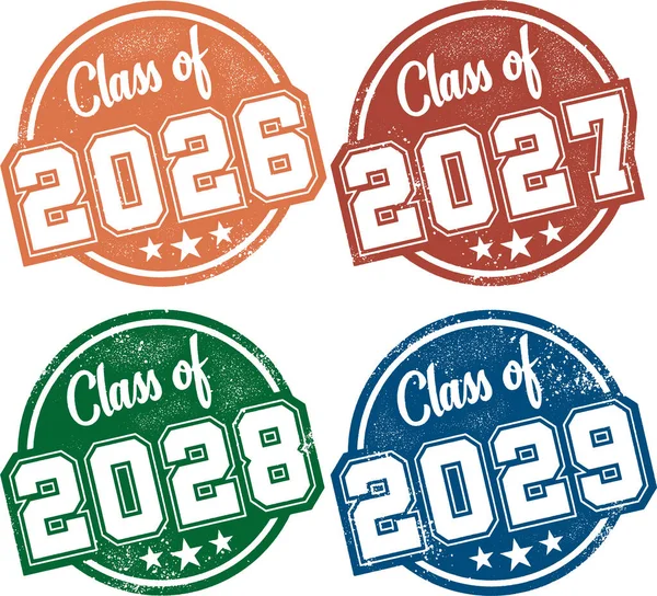 Classe Timbres 2026 2027 2028 2029 Vintage Illustration De Stock