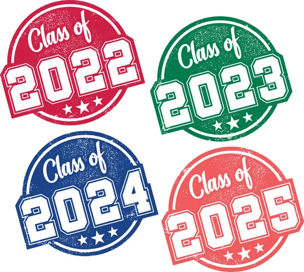 Classe 2023 2024 2025 Francobollo Laurea Illustrazione Stock