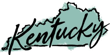 Kentucky State USA Hand Çizim Tasarımı