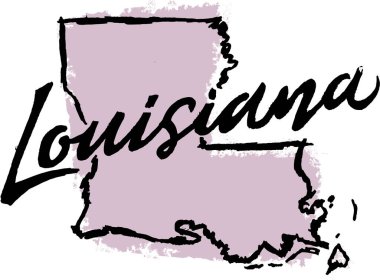 Louisiana Eyaleti ABD El Çizimi Tasarımı