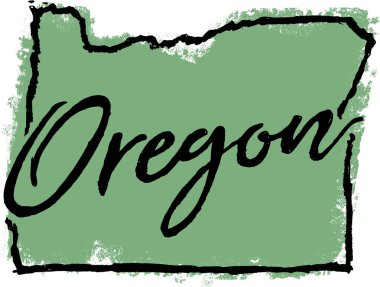 Oregon Eyaleti ABD El Çizimi Tasarımı