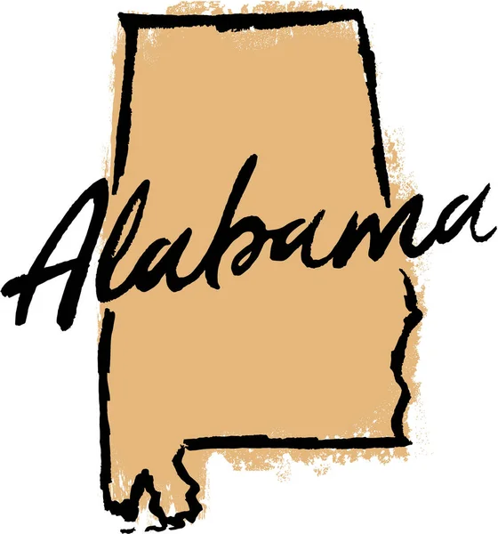 Alabama Eyaleti Abd Çizimi Tasarımı — Stok Vektör