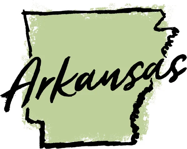 Arkansas State Usa Met Hand Getrokken Schets Ontwerp — Stockvector