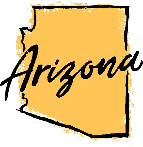 Arizona State Usa Diseño Boceto Dibujado Mano — Vector de stock