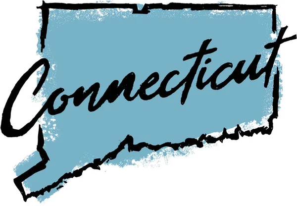 Connecticut State Usa Projekt Ręcznie Rysowanych Szkiców — Wektor stockowy