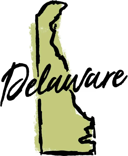 Delaware Stato Usa Disegnato Mano Disegno Schizzo — Vettoriale Stock