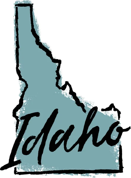Idaho State Usa Esquisse Dessinée Main — Image vectorielle