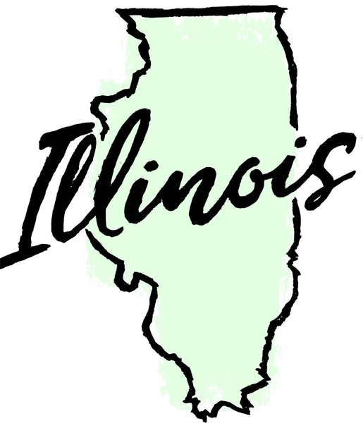 Illinois State Usa Handritad Skiss Design — Stock vektor