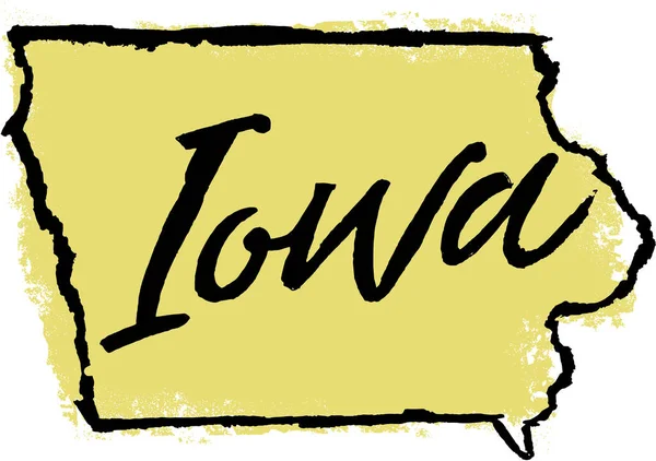 Iowa State Usa Ručně Kreslený Náčrt Design — Stockový vektor