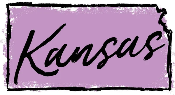 Kansas State Usa Handgezeichnete Skizze Design — Stockvektor