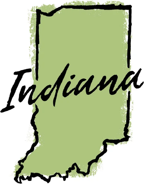 Indiana State Usa Hand Drawn Sketch Design — Stockový vektor