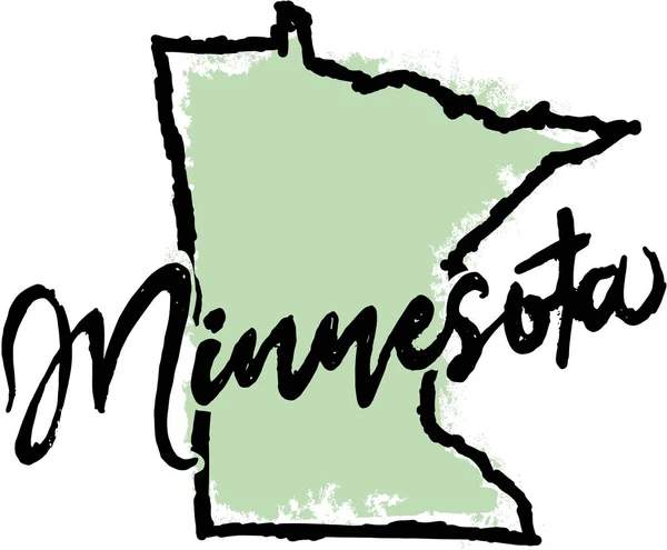 Minnesota State Usa Handritad Skiss Design — Stock vektor