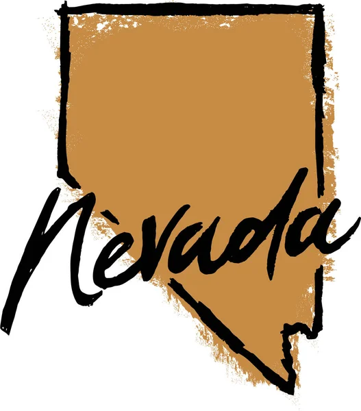 Nevada State Usa Met Hand Getrokken Schets Ontwerp — Stockvector