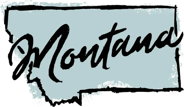 Montana State Usa Handritad Skiss Design — Stock vektor