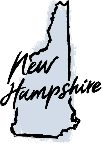 New Hampshire State Usa Hand Drawn Sketch Design — Stock Vector