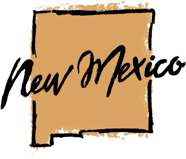 New Mexico State Usa Hand Çizim Tasarımı — Stok Vektör