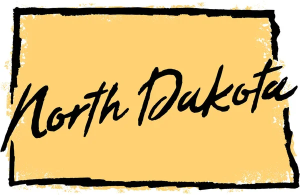 North Dakota State Usa Hand Drawn Sketch Design — Stockový vektor