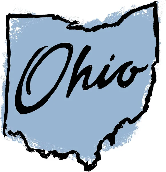 Ohio State Usa Esquisse Dessinée Main — Image vectorielle