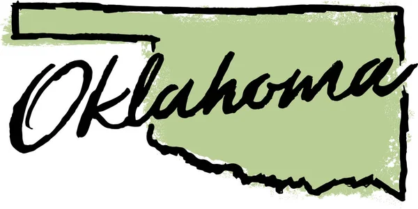 Oklahoma State Usa Esquisse Dessinée Main — Image vectorielle